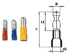 T.LUG F-1.5ฺB หัวเสียบตัวผู่ รุ่นกลมหุ้ม (สีแดง)
